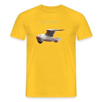 Möwe im Flug Spruch - Männer T-Shirt - Gelb - Vorne - AI Model Male 178 dark (178cm)