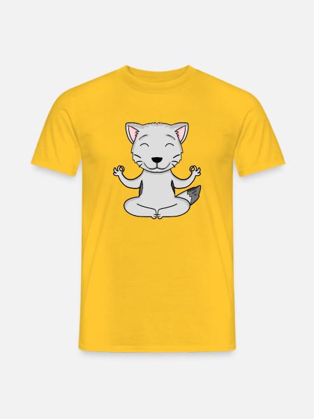 Yoga Cat Cat Owner Burmilla - Men's T-Shirt - yellow