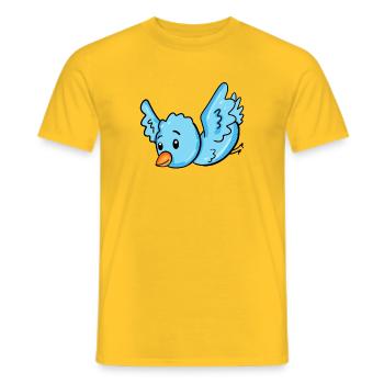 Bleu oiseau - T-shirt homme - jaune - Devant - AI Model Male 178 dark (178cm)