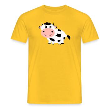 Kuh Bauern Landwirt Landwirtschaft - Männer T-Shirt - Gelb - Vorne - AI Model Male 178 dark (178cm)