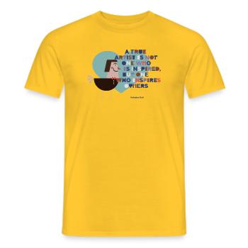 Vogel der Inspiration Kunstmotiv - Männer T-Shirt - Gelb - Vorne - AI Model Male 178 dark (178cm)