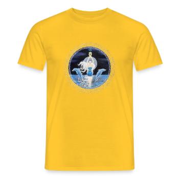 Goddess of the Sea - Sonja Ariel von Staden - Men's T-Shirt - yellow - Front - AI Model Male 178 dark (178cm)