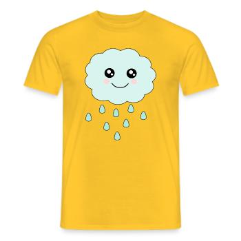 Nuage Kawaii Kawaii Chibi Kawaii Visage - T-shirt homme - jaune - Devant - AI Model Male 178 dark (178cm)