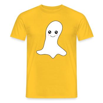 Kawaii Ghost Ghost Halloween Halloween Costume - Men's T-Shirt - yellow - Front - AI Model Male 178 dark (178cm)