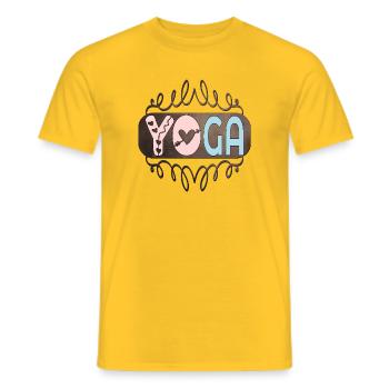 YOGA MINDFULNESS - MEDITATION SAYINGS - Men's T-Shirt - yellow - Front - AI Model Male 178 dark (178cm)