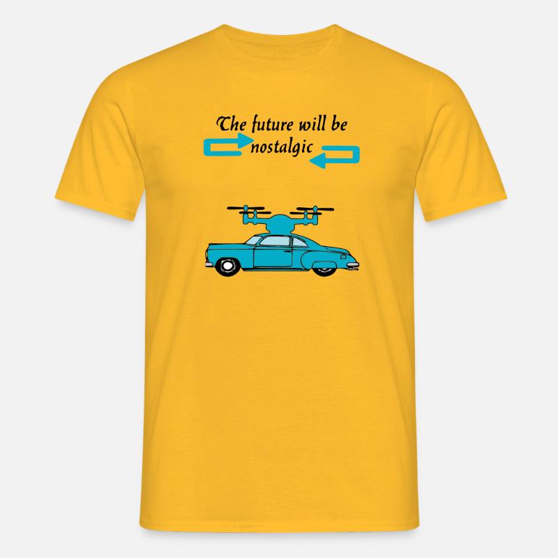 Der Futur wird nostalgisch sein - Männer T-Shirt - Gelb