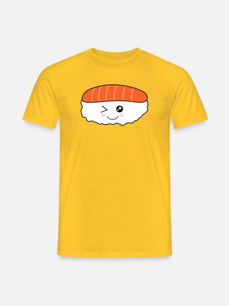 Kawaii Sushi Japan Essen Asien Weihnachts Geschenk - Männer T-Shirt - Gelb
