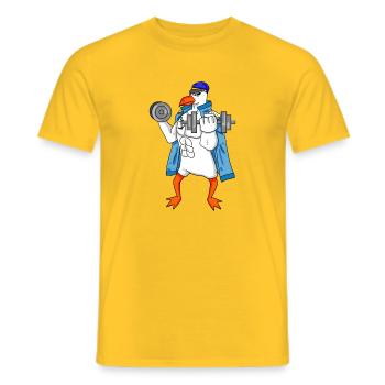 Lighthouse North Seagull Fitness Gift - T-shirt homme - jaune - Devant - AI Model Male 178 dark (178cm)