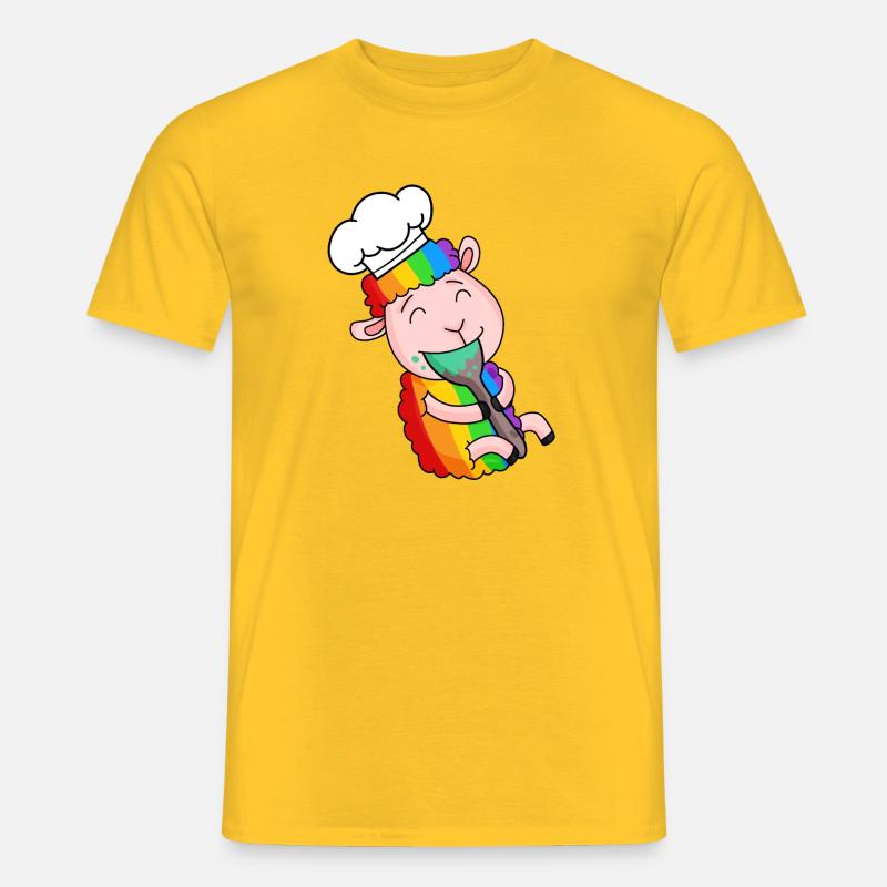 Schaf Koch Niedlich - Männer T-Shirt - Gelb