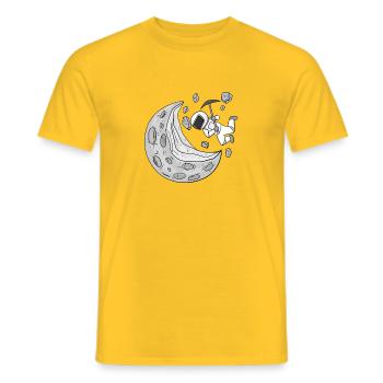 Croissant de Lune des astronautes - T-shirt homme - jaune - Devant - AI Model Male 178 dark (178cm)