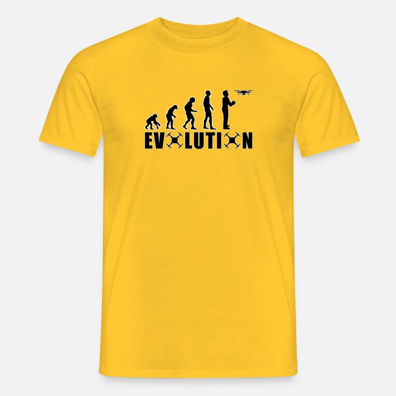 EVOLUTION DROHNE Geschenk Bodenpilot Fliegen - Männer T-Shirt - Gelb