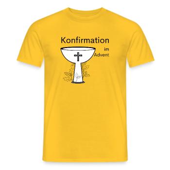 Konfirmation im Advent Abendmahl Stechpalme Symbol - Männer T-Shirt - Gelb - Vorne - AI Model Male 178 dark (178cm)