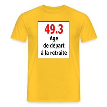 49.3 - T-shirt homme - jaune - Devant - AI Model Male 178 dark (178cm)
