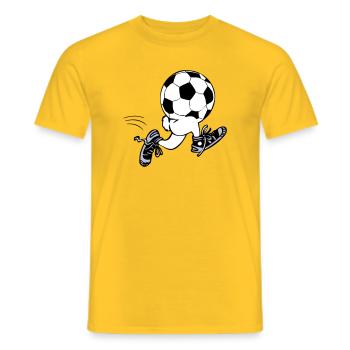 Soccer Hommes | Football de course à pied - T-shirt homme - jaune - Devant - AI Model Male 178 dark (178cm)