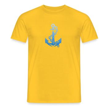 Anchor Sailing Sailboat Sailor Design - Men's T-Shirt - yellow - Front - AI Model Male 178 dark (178cm)
