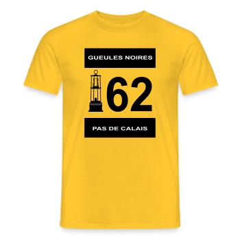 62 Pas de Calais - Männer T-Shirt - Gelb - Vorne - AI Model Male 178 dark (178cm)