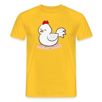 Chicken Chickens - Men's T-Shirt - yellow - Front - AI Model Male 178 dark (178cm)