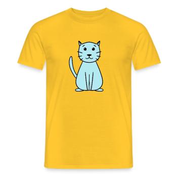 einfache niedliche Katze - Männer T-Shirt - Gelb - Vorne - AI Model Male 178 dark (178cm)