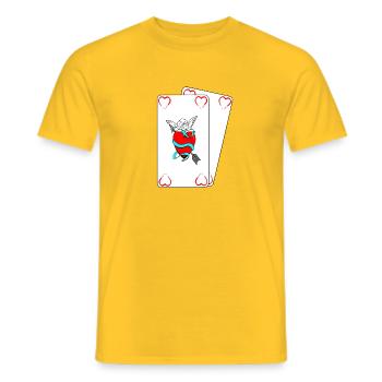Cartes cupidon - T-shirt homme - jaune - Devant - AI Model Male 178 dark (178cm)