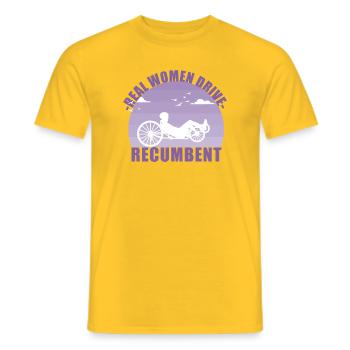 Vélo couché Vélo Cyclisme Sport Couché Cadeau - T-shirt homme - jaune - Devant - AI Model Male 178 dark (178cm)