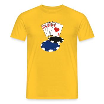 Poker - T-shirt homme - jaune - Devant - AI Model Male 178 dark (178cm)