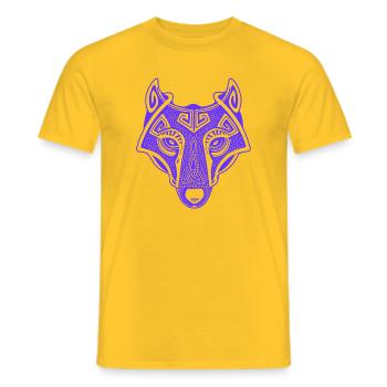 Viking Wolf violet transparent Fenrir mythologique - T-shirt homme - jaune - Devant - AI Model Male 178 dark (178cm)