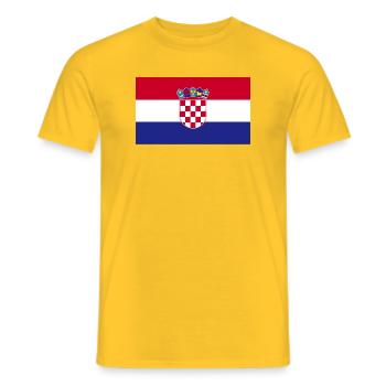 Kroatien: Flaggen zum Verlieben! - Männer T-Shirt - Gelb - Vorne - AI Model Male 178 dark (178cm)