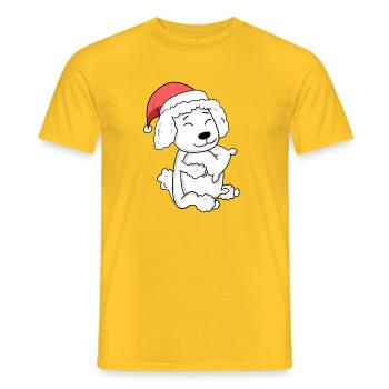Caniche Chien Noël Sommeil Fatigué - T-shirt homme - jaune - Devant - AI Model Male 178 dark (178cm)