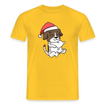 Allemand Chien à poil court Noël Sommeil Fatigué - T-shirt homme - jaune - Devant - AI Model Male 178 dark (178cm)