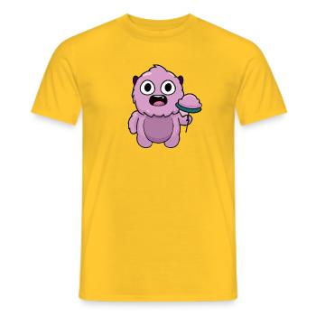 Cute Pink Monster | Funny Lollipop Chibi - Men's T-Shirt - yellow - Front - AI Model Male 178 dark (178cm)