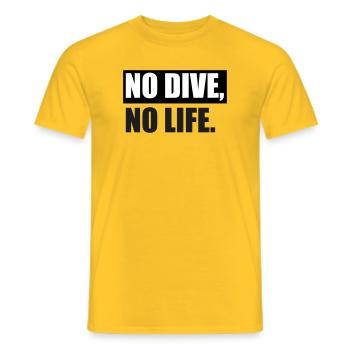 PAS DE PLONGÉE, PAS DE VIE. - T-shirt homme - jaune - Devant - AI Model Male 178 dark (178cm)