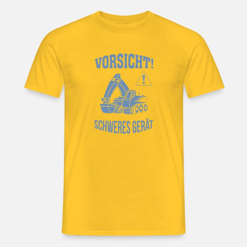 Bagger Baggerfahrer Baugeräteführer Schweres Gerät - Männer T-Shirt - Gelb