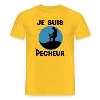 Je suis pêcheur - T-shirt homme - jaune - Devant - AI Model Male 178 dark (178cm)