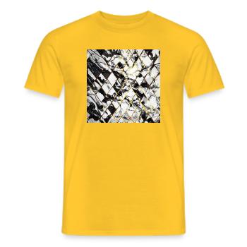 Marble Black White Gold Geometric Mosaic - Men's T-Shirt - yellow - Front - AI Model Male 178 dark (178cm)