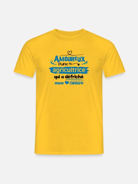 Amoureux d'une agricultrice - T-shirt homme - jaune