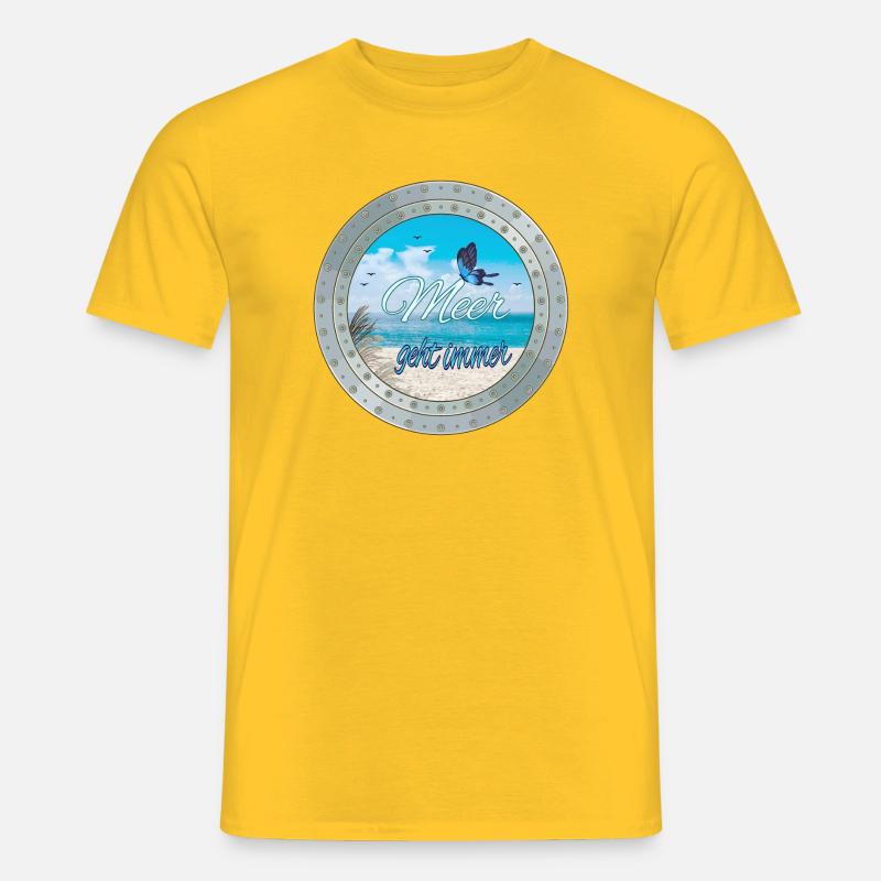 Meer geht immer – Strandlook - Männer T-Shirt - Gelb