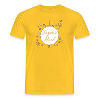 Christmas Ball "Merry Christmas" - Men's T-Shirt - yellow - Front - AI Model Male 178 dark (178cm)