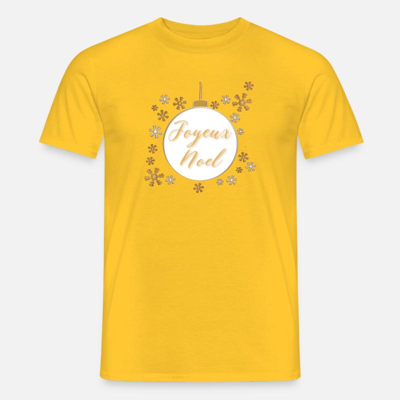 Weihnachtskugel "Frohe Weihnachten" - Männer T-Shirt - Gelb