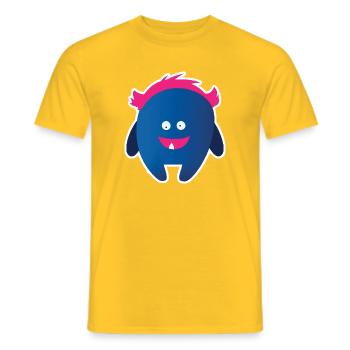 Monstre bleu mignon | Créature aux cheveux roses drôles - T-shirt homme - jaune - Devant - AI Model Male 178 dark (178cm)