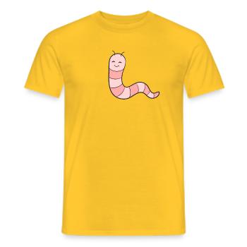 Worm Earthworm - Men's T-Shirt - yellow - Front - AI Model Male 178 dark (178cm)