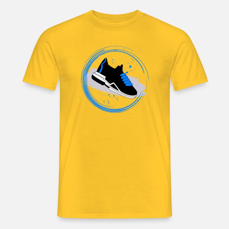 Sneaker Splash im Kreis - Männer T-Shirt - Gelb