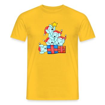 Arbre de Noël Lapin - T-shirt homme - jaune - Devant - AI Model Male 178 dark (178cm)