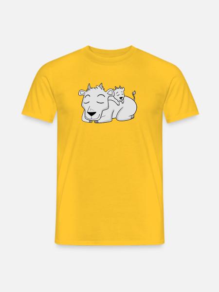 Ged med babyged - Familie - Mænd T-shirt - gul