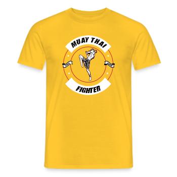 Muay Thai Fighter Design Arts Martiaux Fitness - T-shirt homme - jaune - Devant - AI Model Male 178 dark (178cm)