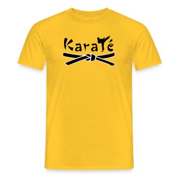 Karate - Men's T-Shirt - yellow - Front - AI Model Male 178 dark (178cm)