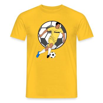 Gelbes Teamspieler-Design mit Ball - Männer T-Shirt - Gelb - Vorne - AI Model Male 178 dark (178cm)