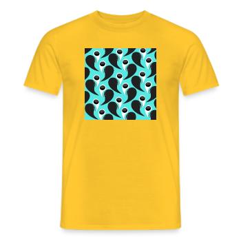 orientalische grafik, Paysleymuster blautöne - Männer T-Shirt - Gelb - Vorne - AI Model Male 178 dark (178cm)
