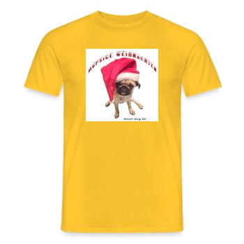 Weihnachtshund mit Hausschmuck - Männer T-Shirt - Gelb - Vorne - AI Model Male 178 dark (178cm)