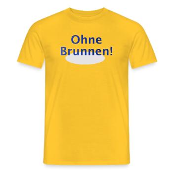Ohne Brunnen! - Männer T-Shirt - Gelb - Vorne - AI Model Male 178 dark (178cm)