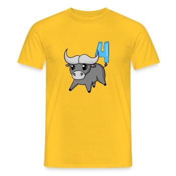 4 Jahre alt - 4. Geburtstag Geschenk - Männer T-Shirt - Gelb - Vorne - AI Model Male 178 dark (178cm)